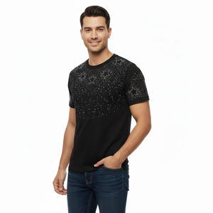Custom Unisex Rhinestone <b>Star</b> Graphic Cotton Crew Neck Short Sleeve T Shirt Casual Streetwear Sparkle Tee - Product Image 5