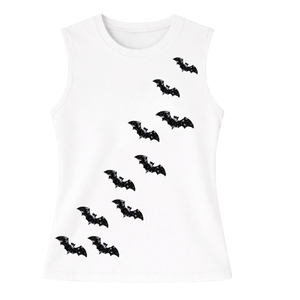 Custom High Quality Embroidery Women Tank <b>Tops</b> Tees Summer Sleeveless Halloween Crop <b>Top</b> Breathable 100% Cotton Mini Simple Fit - Product Image 3