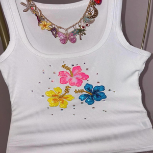 Top de Tirantes de Lujo con Bordado de Cuentas, Diseño Elegante Hecho a Mano, Top de Verano con Bordado de Cuentas - Product Image 4