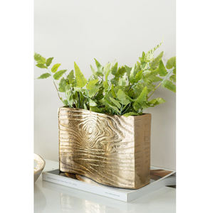 Vase de Table en métal plaqué or de haute qualité nouvellement veines Pots de fleurs et jardinières texturés pour la décoration de la maison - Product Image 1