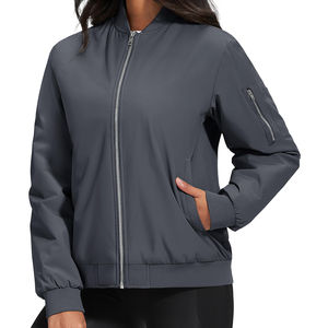 Blouson Bomber Femme Hiver Haute Qualité Style Tendance pour l'Extérieur Personnalisation Logo Tricoté Vente en Gros - Product Image 1