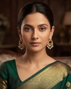 Traditional South Indian Temple Style Hanging <b>Earrings</b> Designer American <b>Diamond</b> Pearl <b>Dangle</b> Ethnic Wear <b>Earrings</b> Manufacturers - Product Image 2