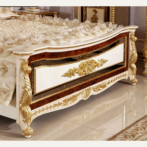 Juego de Dormitorio de Madera de Caoba de Lujo Estilo Europeo, Cama Tapizada con Mechones, Muebles para Apartamento, Personalizado - Product Image 4