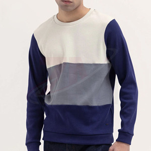 Pull en maille à col rond, coupe classique, sweat-shirt décontracté, style automne, 100% coton, manches longues, pour homme, couleur contrastée - Product Image 5