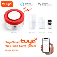 Tuya WiFi 433MHz 120dB Siren Ev Güvenlik Alarm Sistemi, Yedek Pil ve Alexa Google Kontrolü ile Depo için PST-H1