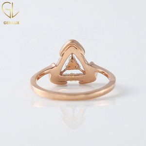 Triangle Shape Round Cut Moissanite Diamond Engagement <b>Ring</b> | <b>Solitaire</b> <b>Ring</b> | High Quality Moissanite Jewelry - Product Image 5