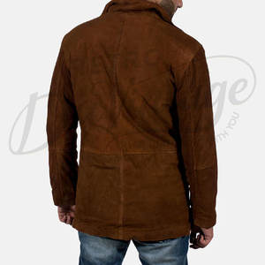 Parka en cuir suédé marron de qualité supérieure pour homme - Manteau d'hiver mi-long avec capuche et doublure chaude pour un style décontracté - Product Image 4