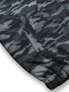 Blouson bomber camouflage pour homme, col montant, fermeture éclair, coupe ajustée, polyester, vêtement d'automne - Product Image 6