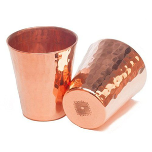 Juego de vasos de cobre puro al por mayor, vasos de cobre semidestallados hechos a mano para beneficios ayurvédicos para la salud, ecológicos - Product Image 1
