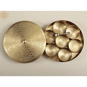 8 Inches Handmade Brass Spice Box <b>for</b> Kitchen and Dining Utensils Made In India <b>Small</b> Kitchen <b>Boxes</b> Set <b>for</b> Home and <b>Gifting</b> - Product Image 3