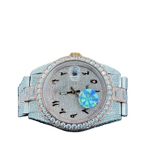 Nouvelle vente chaude, design moderne, acier inoxydable, automatique pour le mouvement, résistant à l'eau, montre de luxe avec bracelet en diamant, unisexe, indien - Product Image 1