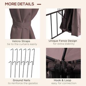 Gazebo e Pergola Durevole 4x4m per Patio e Intrattenimento all'Aperto - Product Image 5
