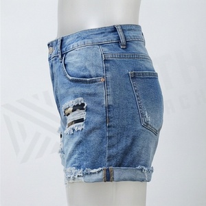 Womens Casual <b>Denim</b> Shorts Premium Quality Breathable <b>Material</b> Simple Plain Dyed Design Summer Fashion Streetwear Attire - Product Image 3
