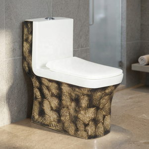 WC monobloc en céramique noir de haute qualité, moderne, à siphon en S, pour salle de bain, prix compétitif - Product Image 4