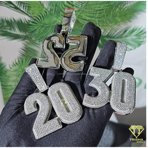 Custom Number Pendant <b>Iced</b> <b>Out</b> Lab Grown Diamond Hip Hop Necklace Bling Tennis <b>Chain</b> Jewelry Gift For Men - Product Image 4