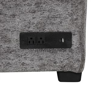 Divano Letto Sezionale Grigio 112.2 per Soggiorno con Letto Estraibile, Contenitore Ottomano, Tre Dispositivi di Ricarica e Tre Cuscini - Product Image 3