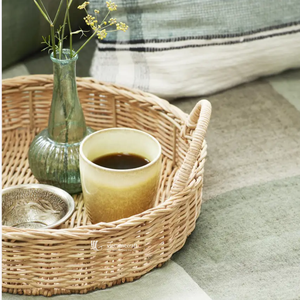 Rattan Serving <b>Tray</b>, Round Woven <b>Tray</b> with Handles, Eco-friendly Decorative <b>Tray</b> for Coffee Table, <b>Breakfast</b> & Party Serving - Product Image 5