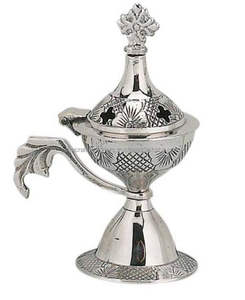 Premium Quality Brass Silver <b>Incense</b> Burner <b>Church</b> Orthodox Supply Decorative Garden Sachet Smeller Brass <b>Incense</b> Holder on Sale - Product Image 4