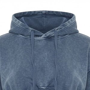 New Arrivals Custom Logo Women's Cropped Hoodie Long Sleeve Solid Color Asymmetric Knitted Sweatshirt Autumn Casual Wear - Product Image 5