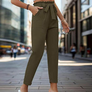 Woman's Trousers Drawstring High Waist Outdoor Casual Cargo Fitness <b>Pants</b> With Pockets Straight Leg Loose Straight Joggers - Product Image 6