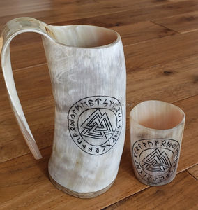 Tasses en corne faites à la main Tasses en corne de buffle naturelle pour la bière Tasse en corne de l'Inde - Product Image 2