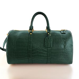 Bolsa de Viaje Unisex Azul con Estampado de Cocodrilo, Gran Capacidad, Cierre de Cremallera, Asa Suave - Product Image 3
