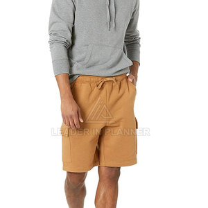 กางเกงขาสั้นผ้าฝ้ายฟลีซผู้ชาย แห้งเร็ว ระบายอากาศดี สวมใส่สบาย เหมาะสำหรับออกกำลังกาย มีเชือกผูกเอวและกระเป๋าข้าง ใส่ได้ในช่วงฤดูร้อน - Product Image 4