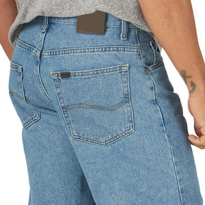 Shorts Bermuda en jean bleu clair pour homme, 100 % coton, taille mi-haute, fermeture boutonnée, style décontracté, délavé, couleur unie - Product Image 6