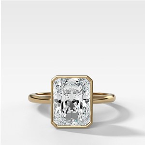Bague de fiançailles en diamant 14k 18k Or massif serti clos 5 carats Radiant Solitaire Diamant de laboratoire pour Demande en mariage Anniversaire Bijoux fins Vente en gros - Product Image 1