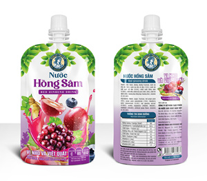 เครื่องดื่มโสมแดงแบบขวด 150 มล. น้ำผลไม้และผักผสมองุ่นแดงและบลูเบอร์รี่ - Product Image 3