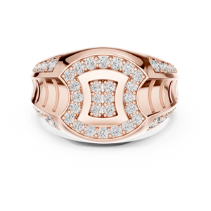 Bague de luxe pour homme en alliage d'argent sterling et or rose 14K/18K avec grappe de moissanite |   Bague en diamant micro-pavé |   Mode Hip Hop | - Product Image 5