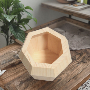 <b>Small</b> Modern Heptagon Pine Wood Planter <b>Box</b> with Polished Finish Environment-friendly Customizable Size for Succulent Plants - Product Image 5