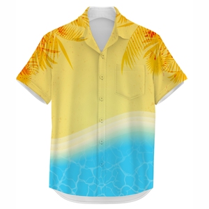 เสื้อเชิ้ตชายหาดสำหรับผู้ชาย งานพิมพ์ลายแบบซับลิเมชั่นคุณภาพสูง เนื้อผ้าโพลีเอสเตอร์น้ำหนักเบา นุ่มสบาย เหมาะสำหรับวันพักผ่อน รีสอร์ท ลำลอง ชุดฤดูร้อน - Product Image 2