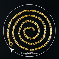 Collier long de luxe couleur or pour mariage à Dubaï, plaqué or 21 carats, chaîne fer à cheval de style italien pour femme, idéal pour événements et soirées