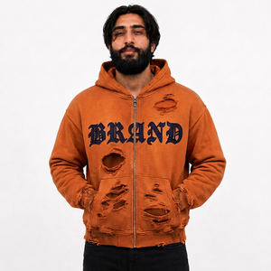 Sudadera con capucha para hombre al por mayor, de felpa gruesa con estampado en relieve, de marca, para mayoristas estadounidenses - Product Image 4