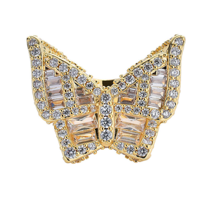 Anillo de cóctel ovalado de latón chapado en plata de 24 quilates para mujer, con circonita cúbica creada en laboratorio, micro pavé, elegante, a la moda, set de regalo. - Product Image 1
