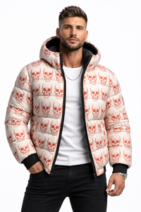 Mens Eco Friendly Waterproof Breathable Hooded Puffer Jacket Winter Warm <b>Bubble</b> <b>Coat</b> Streetwear Fashion Custom Wholesale Front - Product Image 4
