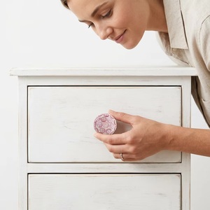 Bouton rond moderne en perles, os, corne, métal, résine, bois, rose, pour tiroirs, commodes et poignées d'armoires - Installation facile - Product Image 5