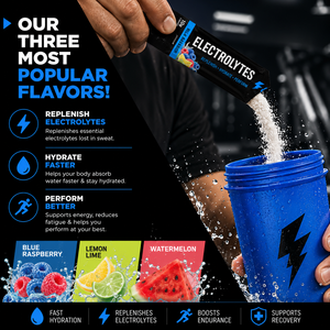 Electrolyte Drink Mix Sachets Lemon Lime Flavor <b>Sugar</b> Free Powdered Beverage Mix in Convenient Single Serving <b>Packets</b> - Product Image 5