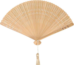 Éventail à main personnalisé de haute qualité, grand éventail en bambou et tissu pour souvenir de concert - Product Image 5
