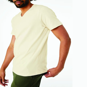 Custom Men's Front Logo O-Neck Short Sleeve 100% Cotton Regular Fit Breathable Quick Dry T-Shirt with Custom Fabric Weight - Product Image 2