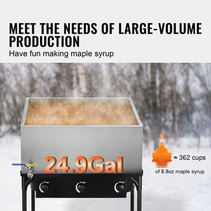 Pentola Industriale da 24,9 Galloni con Evaporatore Piatto e 1 Valvola per 3 Metodi di Riscaldamento, Capacità 362 Tazze da 8,8 oz per Sciroppo d'Acero - Product Image 2