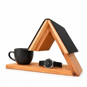 Soporte de Madera Rústico para Libros, con Diseño Triangular, para Libros, Tablets, Gafas, Tazas de Café, Hogar, Oficina, Escritorio - Product Image 3