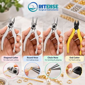 Juego de alicates para fabricación de joyas al por mayor, de acero inoxidable, con punta redonda, para cortar cadenas y alambres, herramientas manuales profesionales - Product Image 4