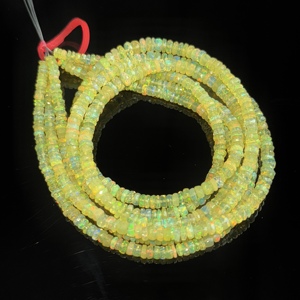 Yellow Ethiopian <b>Opal</b> Faceted Rondelle Beads 3-5mm Yellow <b>Fire</b> <b>Opal</b> Welo <b>Opal</b> Beads in Wholesale Bulk - Product Image 4