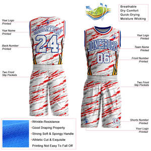 Wholesale Custom OEM All-White Basketball Uniform Set Premium Anti-Bacterial Sublimated Recycled Polyester Team Jersey Shorts - Product Image 2