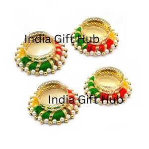 Hermoso Portavelas Multicolor Hecho a Mano con Diseño de Moti Bangles para Decoración Navideña del Hogar - Product Image 4