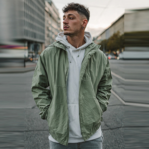 Windbreaker Waterproof Jacket Men Hiking Camping Rain Jackets Men's Hood Zipper Long Sleeve <b>Wind</b> <b>Breaker</b> Rain Jacket Mens - Product Image 3