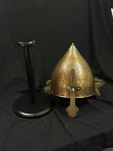 Casque médiéval persan en métal fait main avec aventail en maille, casque de guerrier antique, décoration historique - Product Image 6