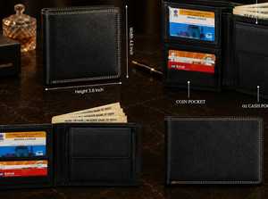 Stylish Leather <b>Wallet</b> <b>for</b> Men with Coin & Multiple Compartments Durable Genuine Leather <b>Wallet</b> Men's Everyday <b>Wallet</b> Leather - Product Image 2